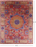 Geometric Persian Mamluk Hand-Knotted Wool Rug - 10' 2" X 13' 9" - Golden Nile