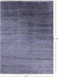 Grey Savannah Grass Hand Knotted Wool & Silk Rug - 8' 1" X 11' 3" - Golden Nile