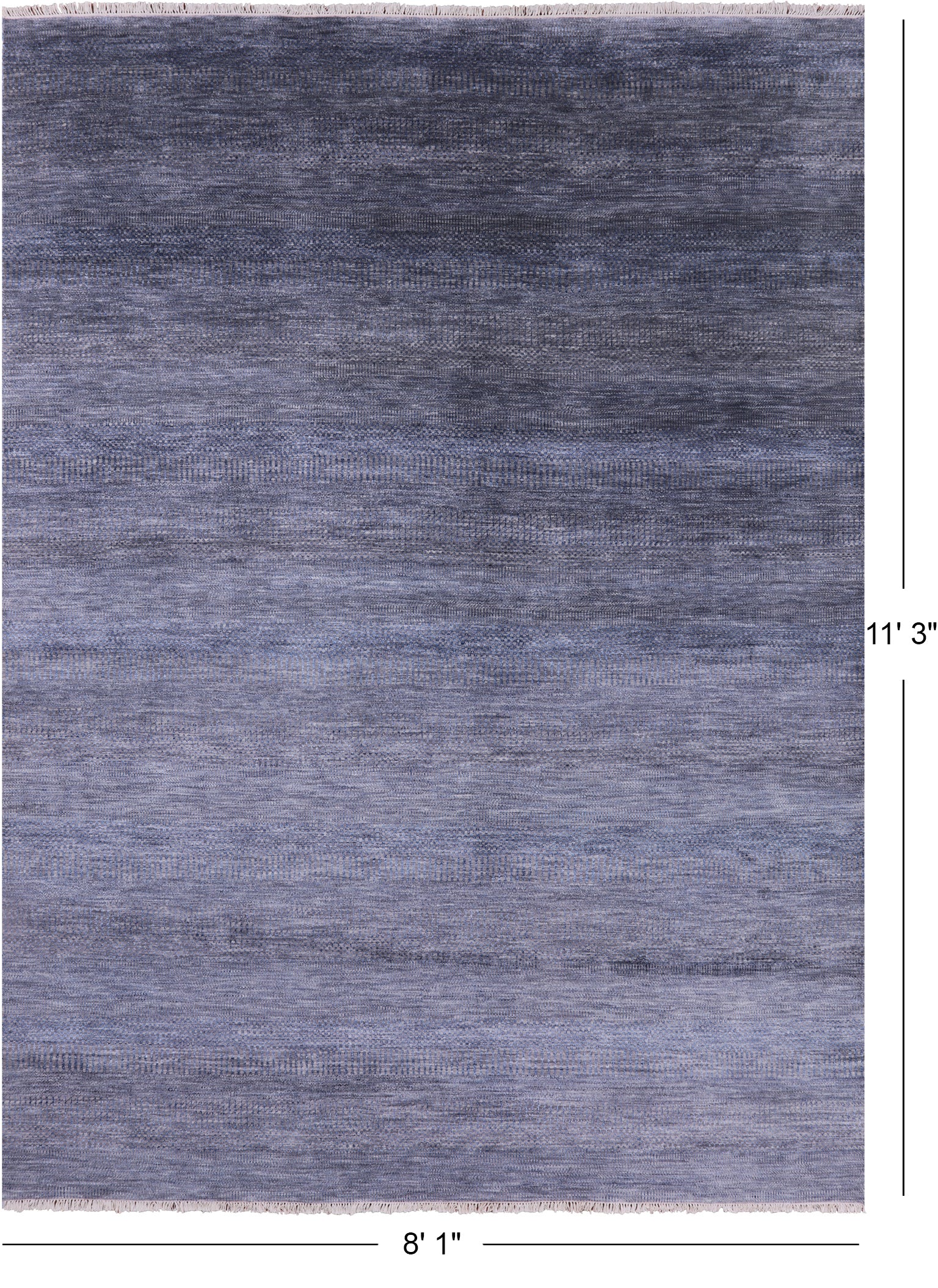 Grey Savannah Grass Hand Knotted Wool & Silk Rug - 8' 1" X 11' 3" - Golden Nile