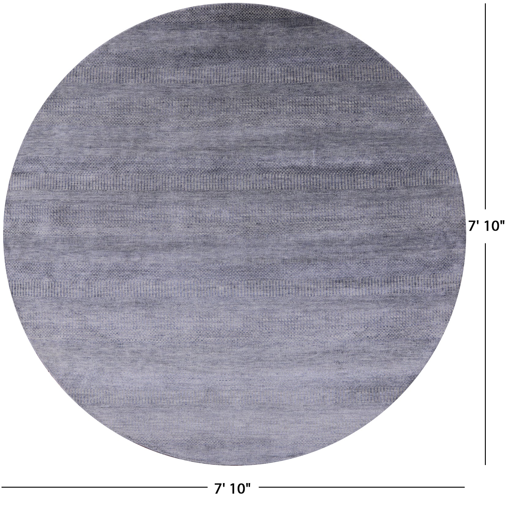 Grey Round Savannah Grass Handmade Wool & Silk Rug - 7' 10" X 7' 10" - Golden Nile