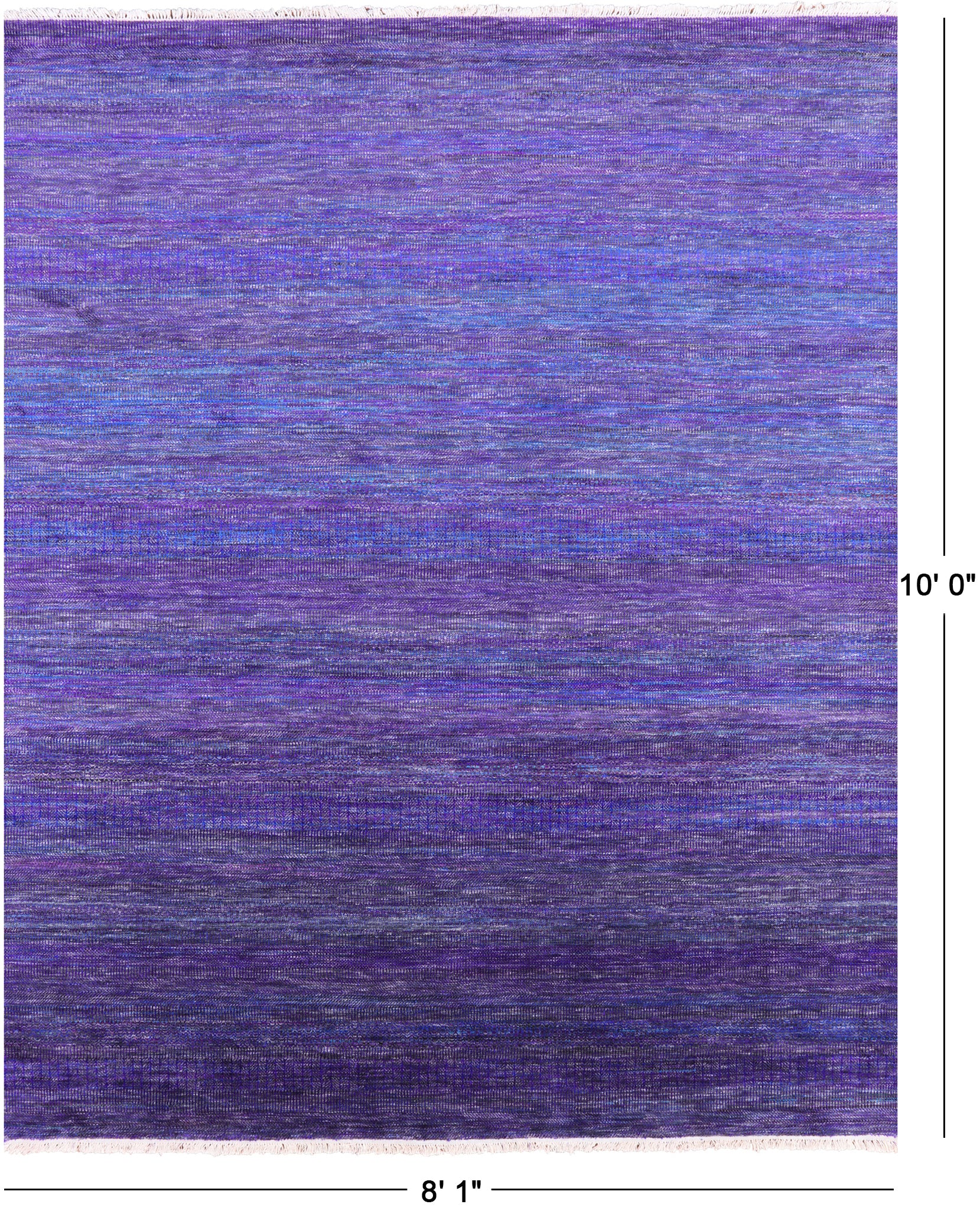 Purple Savannah Grass Hand-Knotted Wool & Silk Rug - 8' 1" X 10' 0" - Golden Nile