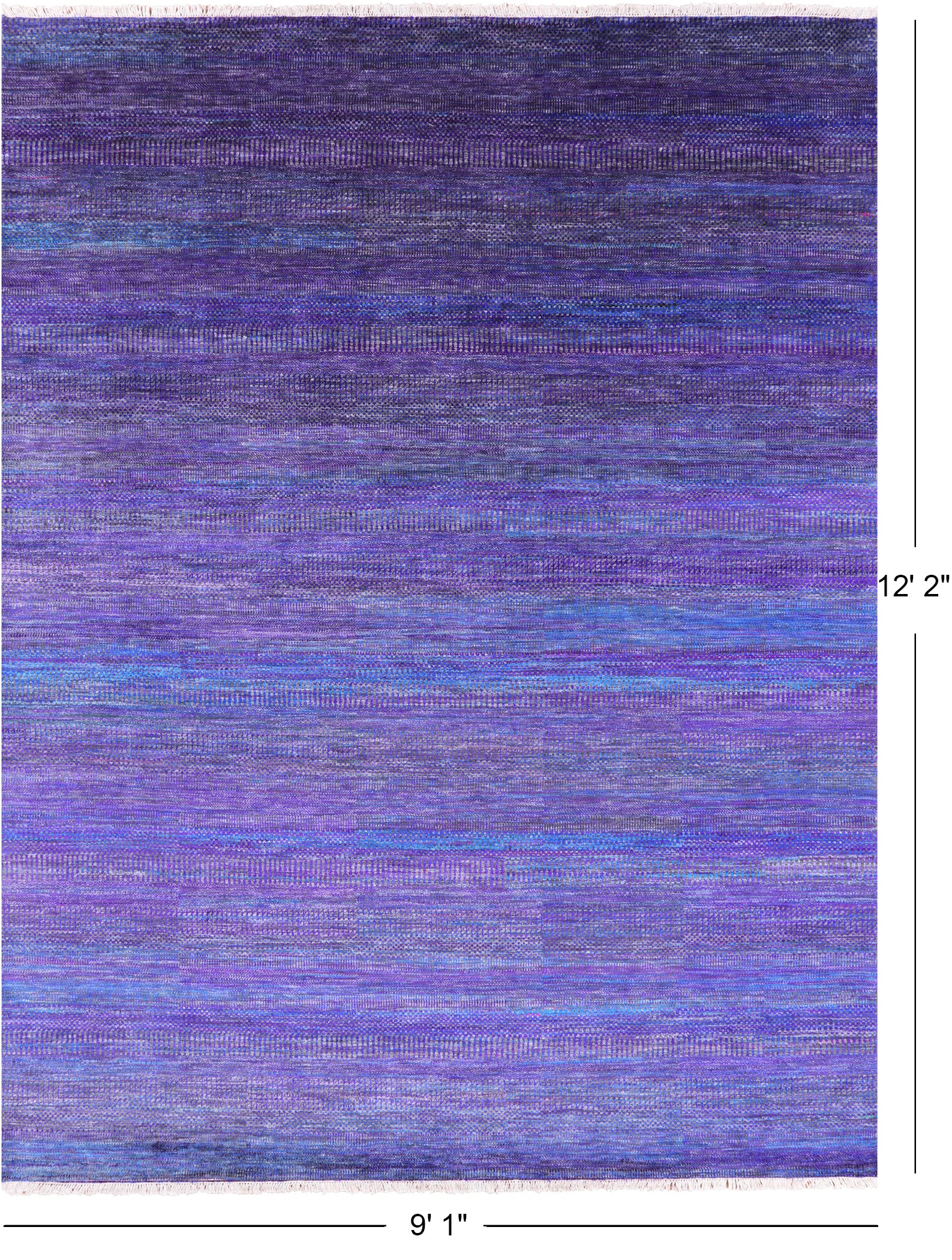 Purple Savannah Grass Handmade Wool & Silk Rug - 9' 1" X 12' 2" - Golden Nile