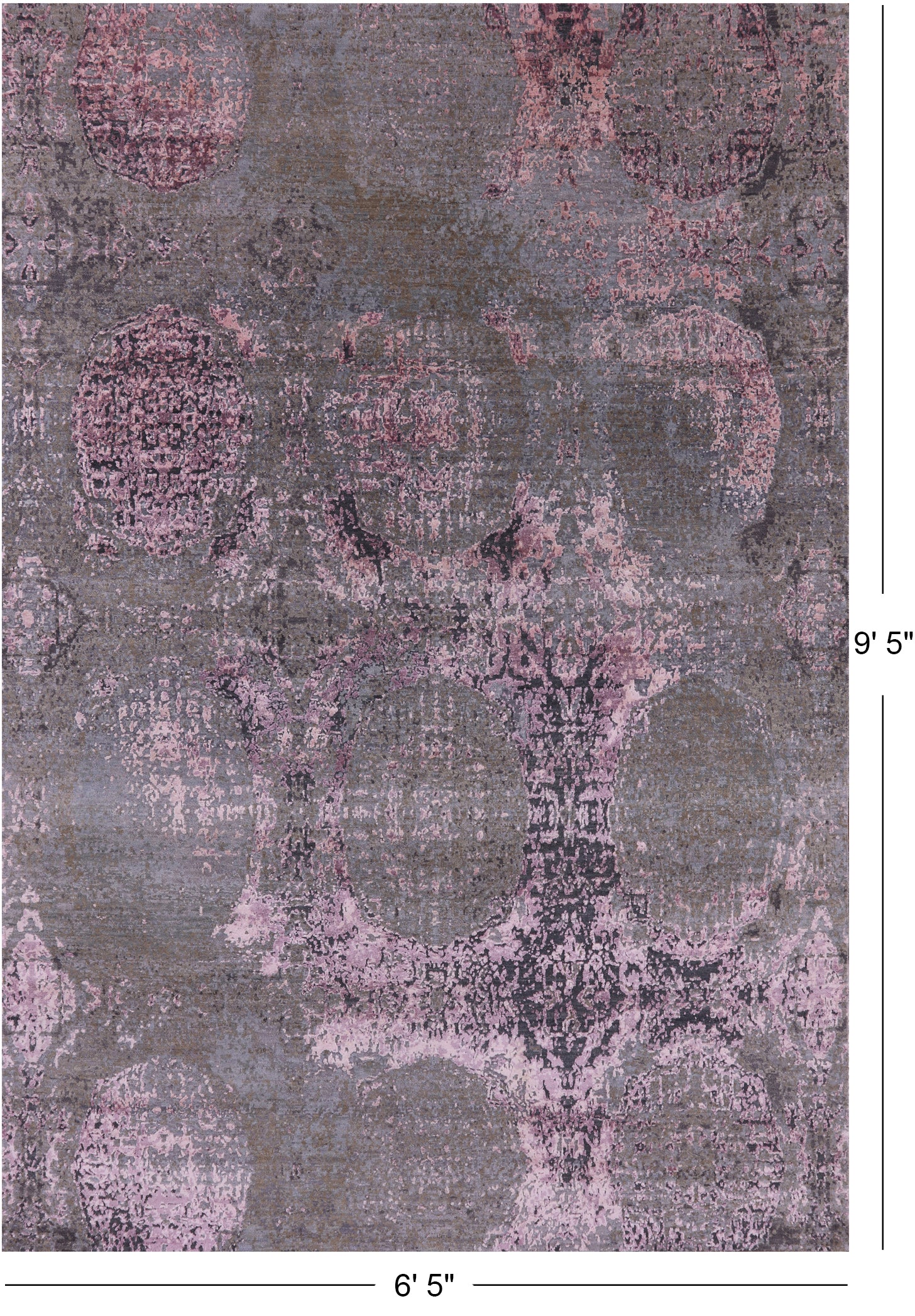 Modern Hand Knotted Wool & Silk Rug - 6' 5" X 9' 5" - Golden Nile