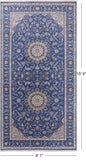 Blue Persian Nain Handmade Wool & Silk Rug - 8' 1" X 15' 9" - Golden Nile