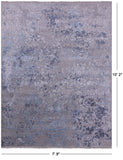 Grey Modern Handmade Wool & Silk Rug - 7' 9" X 10' 2" - Golden Nile
