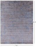 Grey Modern Hand Knotted Wool & Silk Rug - 7' 10" X 10' 3" - Golden Nile