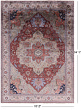 Rust Fine Serapi Handmade 100% Silk Rug - 10' 2" X 14' 1" - Golden Nile