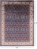 Blue Fine Serapi Hand Knotted 100% Silk Rug - 8' 9" X 11' 9" - Golden Nile