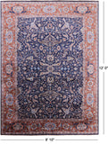 Blue Fine Serapi Handmade 100% Silk Rug - 8' 10" X 12' 0" - Golden Nile