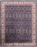 Blue Fine Serapi Hand Knotted 100% Silk Rug - 9' 9" X 13' 10" - Golden Nile