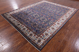 Blue Fine Serapi Hand Knotted 100% Silk Rug - 9' 9" X 13' 10" - Golden Nile