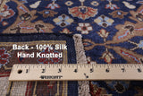 Blue Fine Serapi Hand Knotted 100% Silk Rug - 9' 9" X 13' 10" - Golden Nile