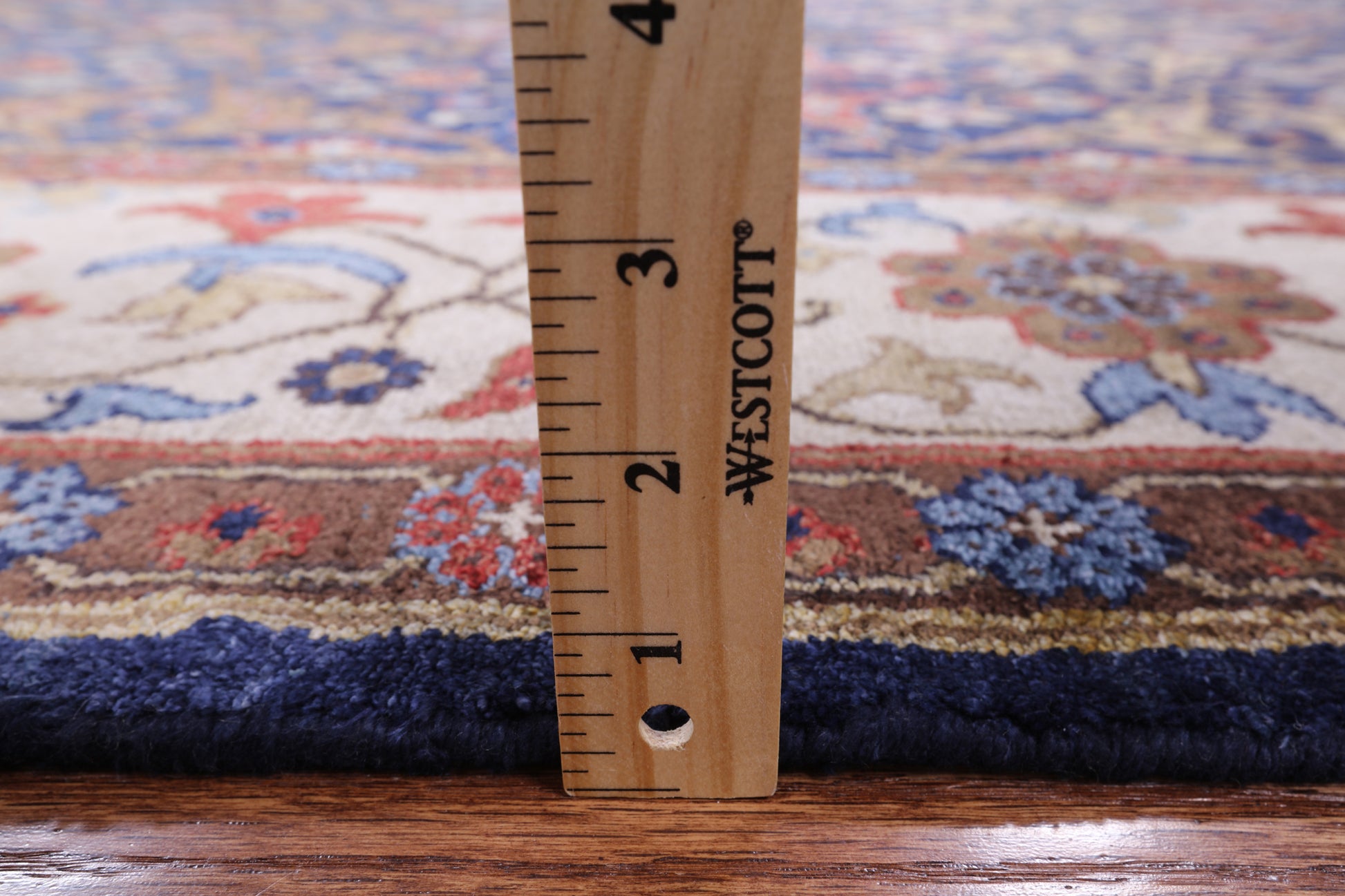 Blue Fine Serapi Hand Knotted 100% Silk Rug - 9' 9" X 13' 10" - Golden Nile