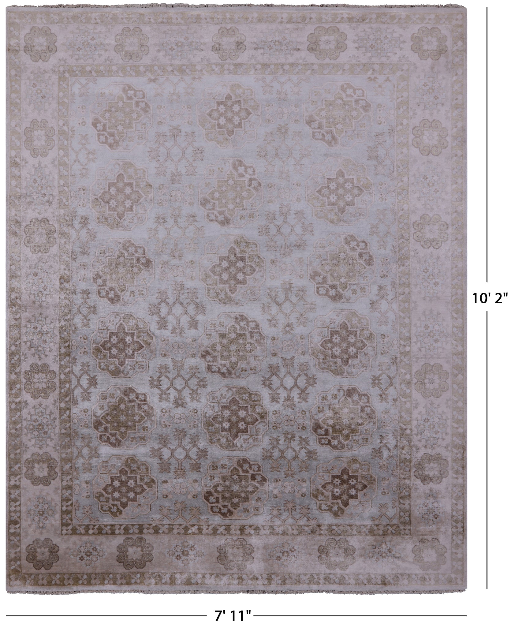 Fine Serapi Hand Knotted 100% Silk Rug - 7' 11" X 10' 2" - Golden Nile