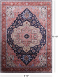 Blue Fine Serapi Hand Knotted 100% Silk Rug - 9' 10" X 13' 10" - Golden Nile