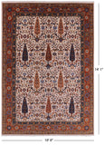 Ivory Cypress Tree Hand Knotted Wool Rug - 10' 0" X 14' 1" - Golden Nile