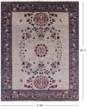 Ivory William Morris Hand Knotted Wool Rug - 7' 10" X 10' 1" - Golden Nile