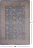 Blue Peshawar Handmade Wool Rug - 6' 1" X 8' 10" - Golden Nile