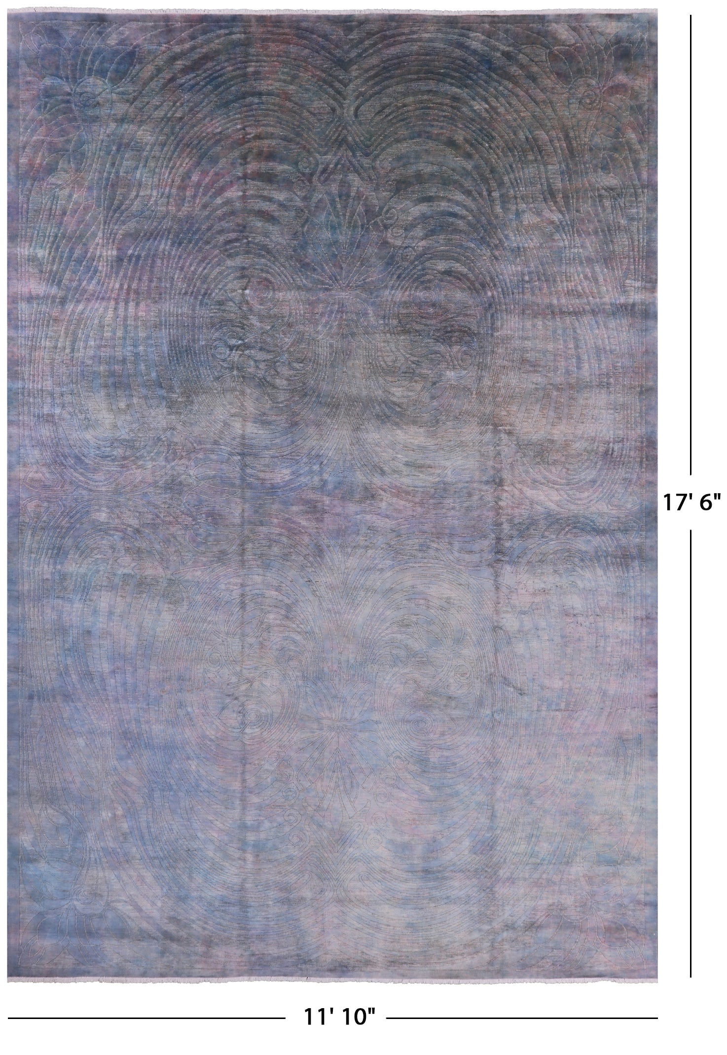Full Pile Overdyed Hand Knotted Wool Rug - 11' 10" X 17' 6" - Golden Nile