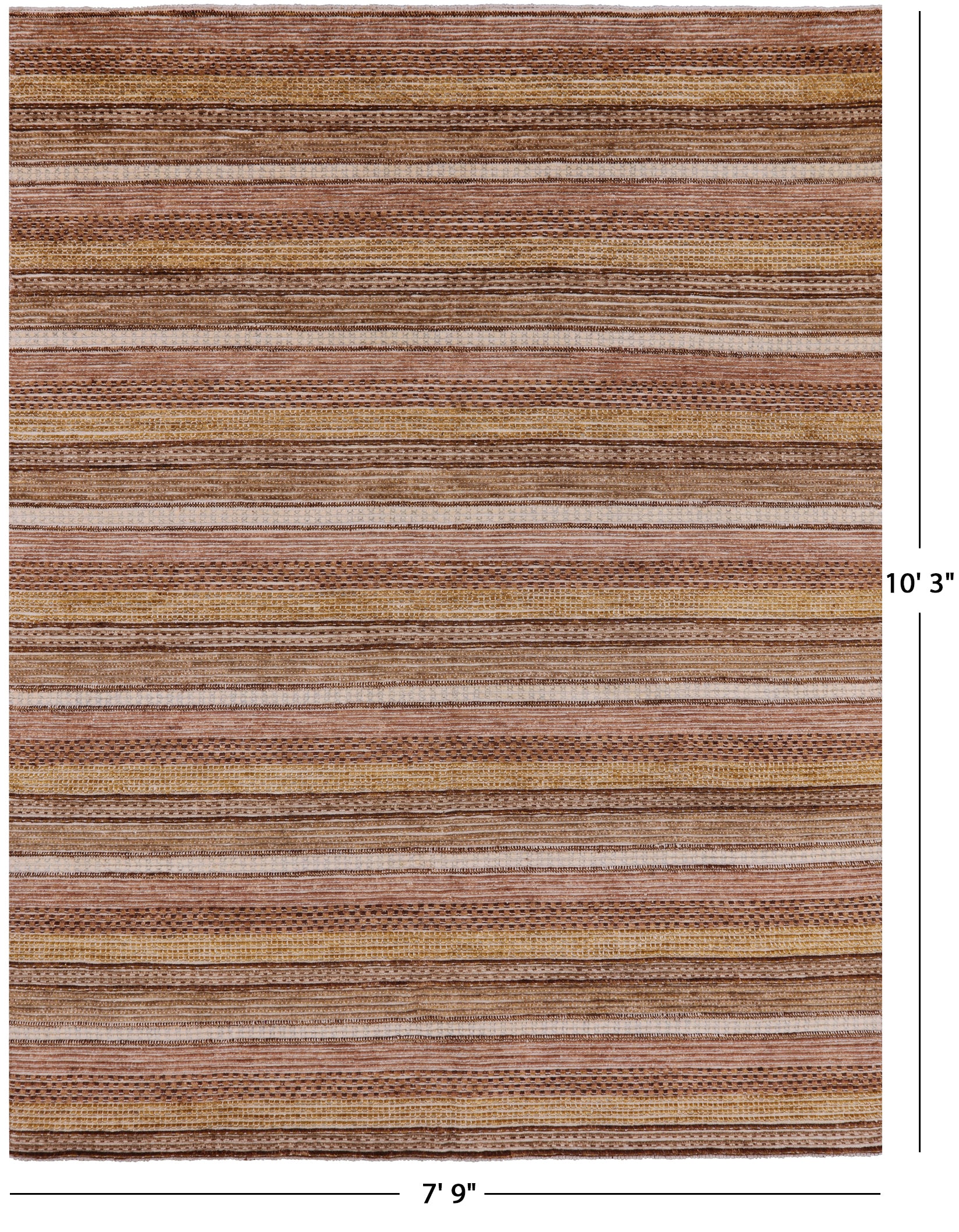 Persian Gabbeh Hand Knotted Wool Rug - 7' 9" X 10' 3" - Golden Nile