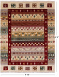 Tribal Gabbeh Handmade Wool Rug - 4' 10" X 6' 6" - Golden Nile