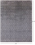 Grey Modern Handmade Wool & Silk Rug - 9' 0" X 12' 2" - Golden Nile