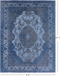 Blue Persian Overdyed Handmade Wool Rug - 9' 5" X 12' 1" - Golden Nile