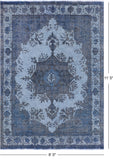 Blue Persian Overdyed Handmade Wool Rug - 8' 0" X 11' 5" - Golden Nile