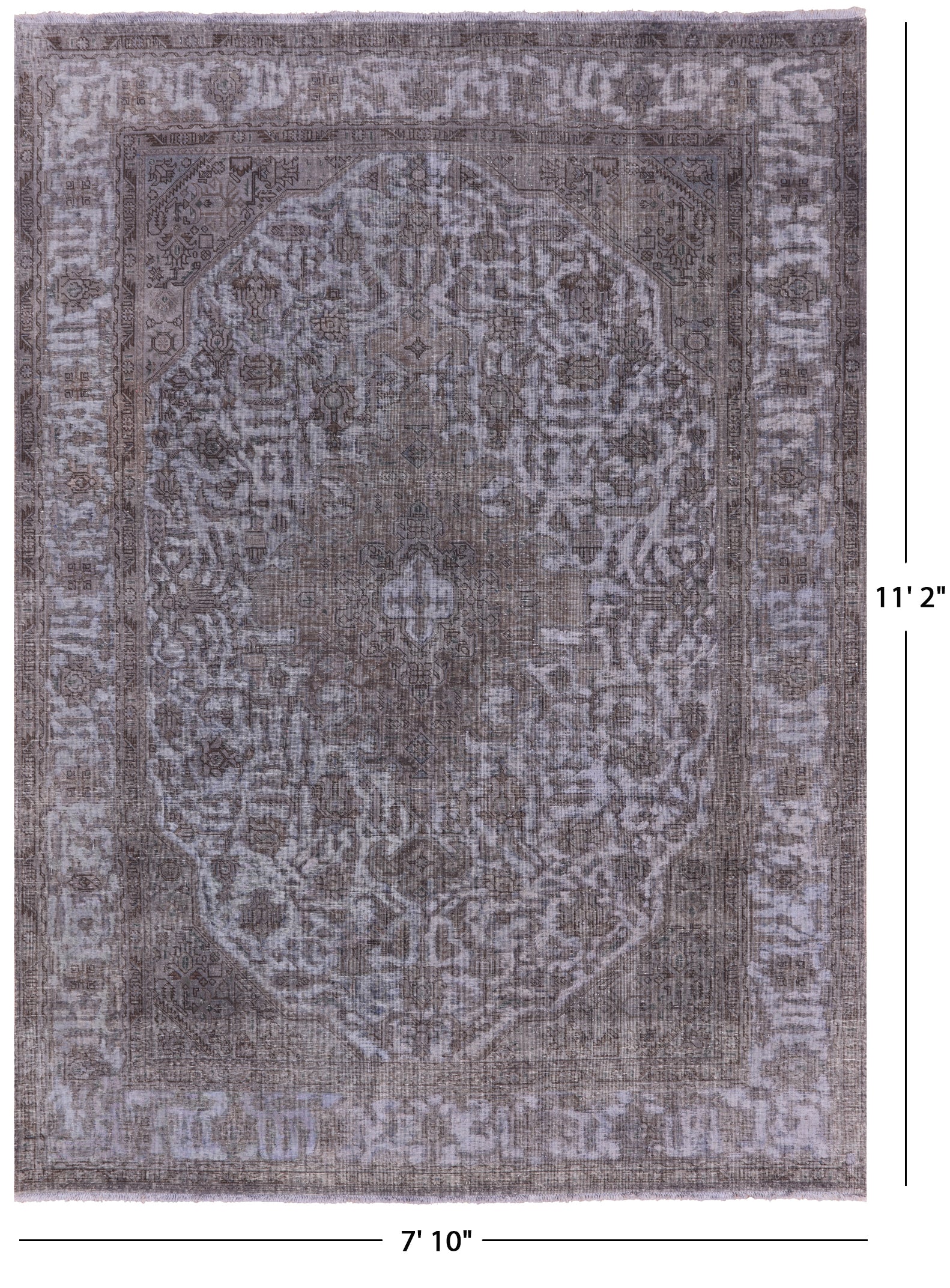 Persian Overdyed Hand Knotted Wool Rug - 7' 10" X 11' 2" - Golden Nile