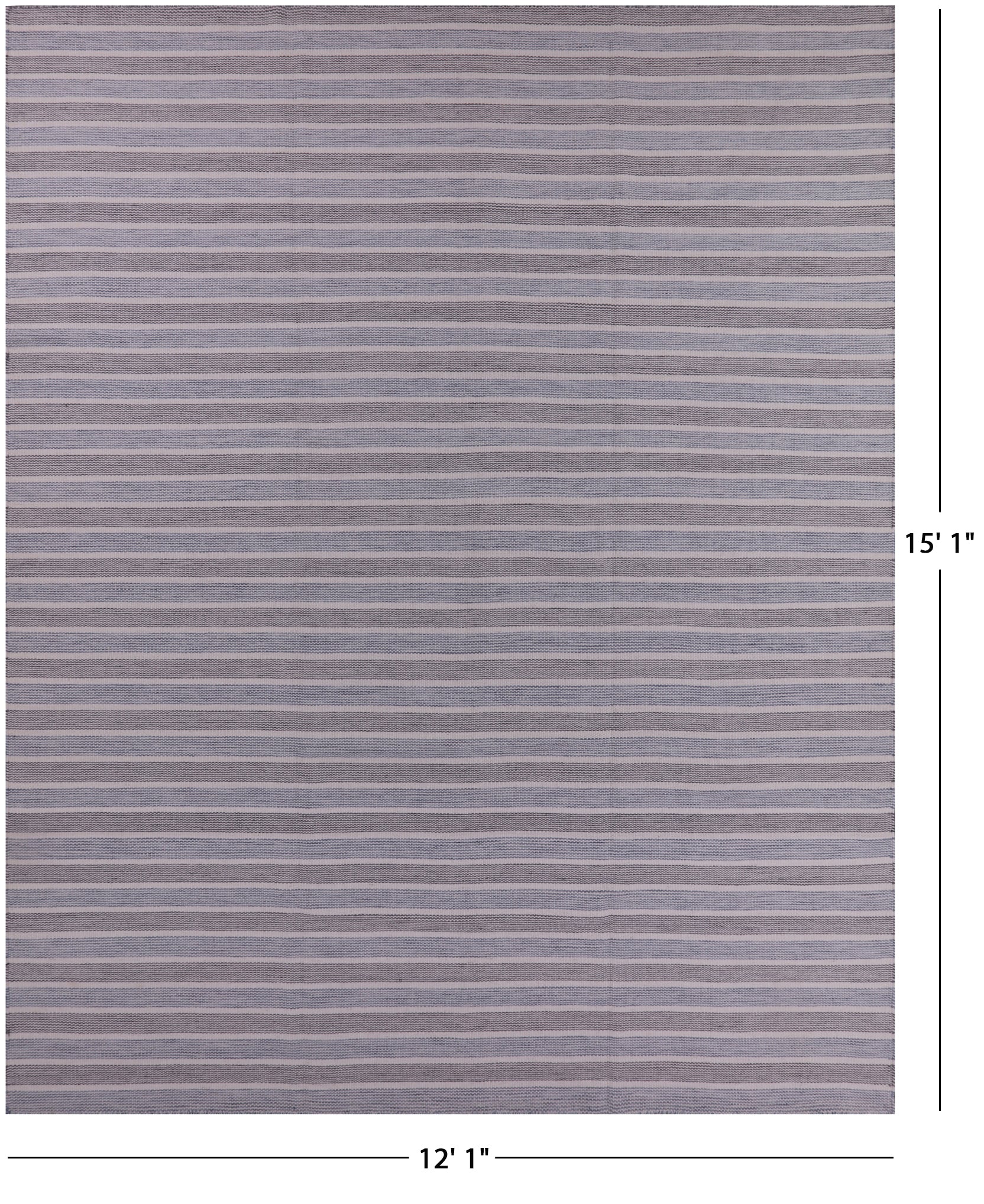 Flat Weave Wool Rug - 12' 1" X 15' 1" - Golden Nile