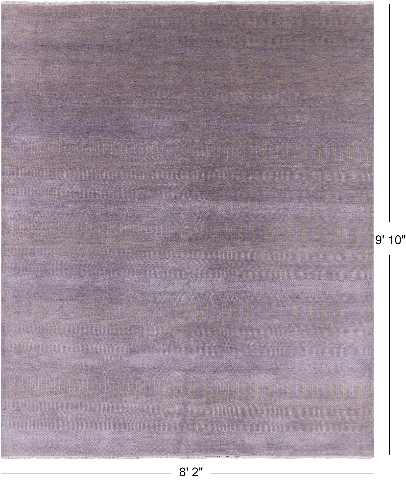 Grey Savannah Grass Hand Knotted Wool & Silk Rug - 8' 2" X 9' 10" - Golden Nile
