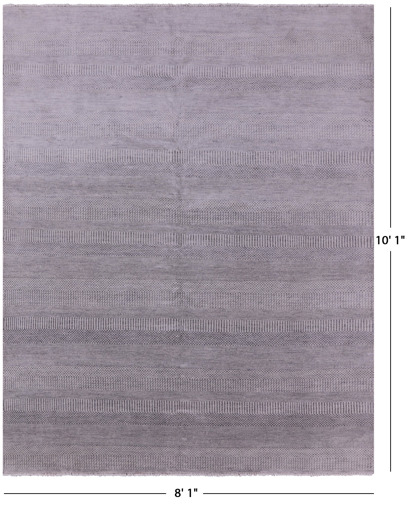 Grey Savannah Grass Hand Knotted Wool & Silk Rug - 8' 1" X 10' 1" - Golden Nile