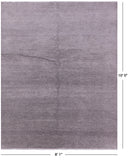Grey Savannah Grass Hand Knotted Wool & Silk Rug - 8' 1" X 10' 0" - Golden Nile