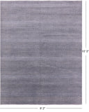 Grey Savannah Grass Handmade Wool & Silk Rug - 8' 2" X 10' 3" - Golden Nile