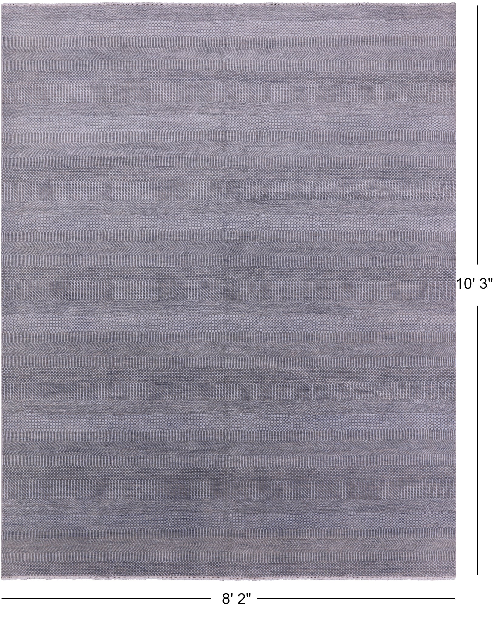 Grey Savannah Grass Handmade Wool & Silk Rug - 8' 2" X 10' 3" - Golden Nile