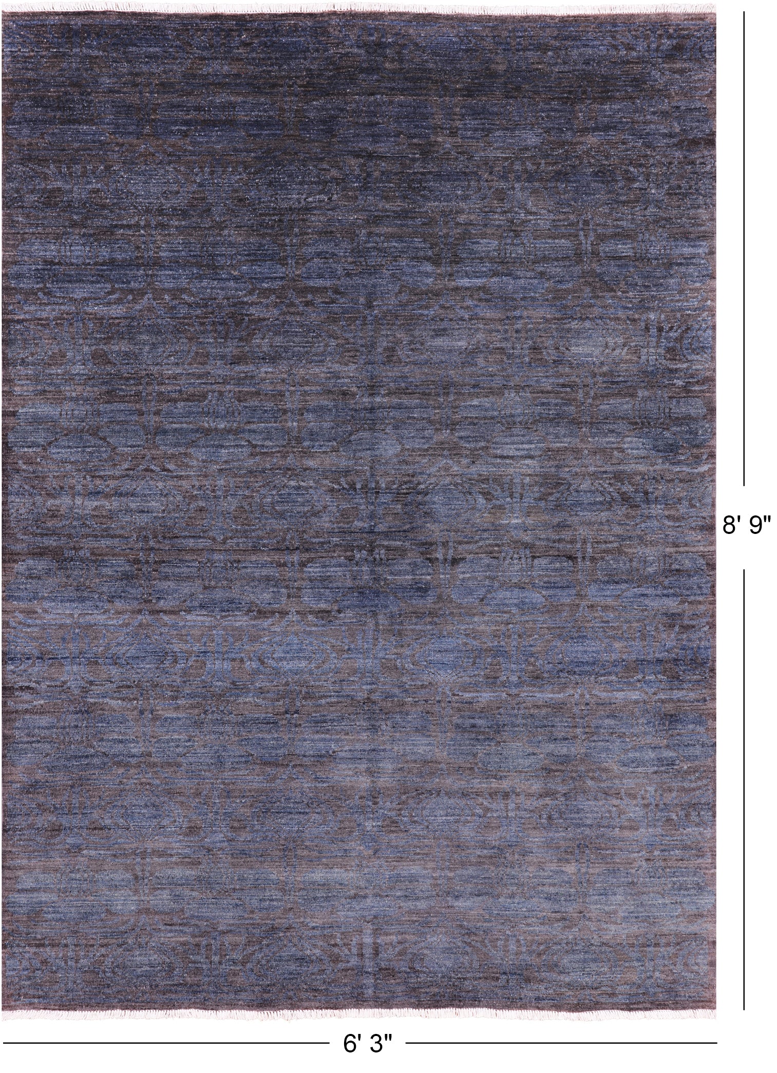 Modern Hand Knotted Wool Rug - 6' 3" X 8' 9" - Golden Nile