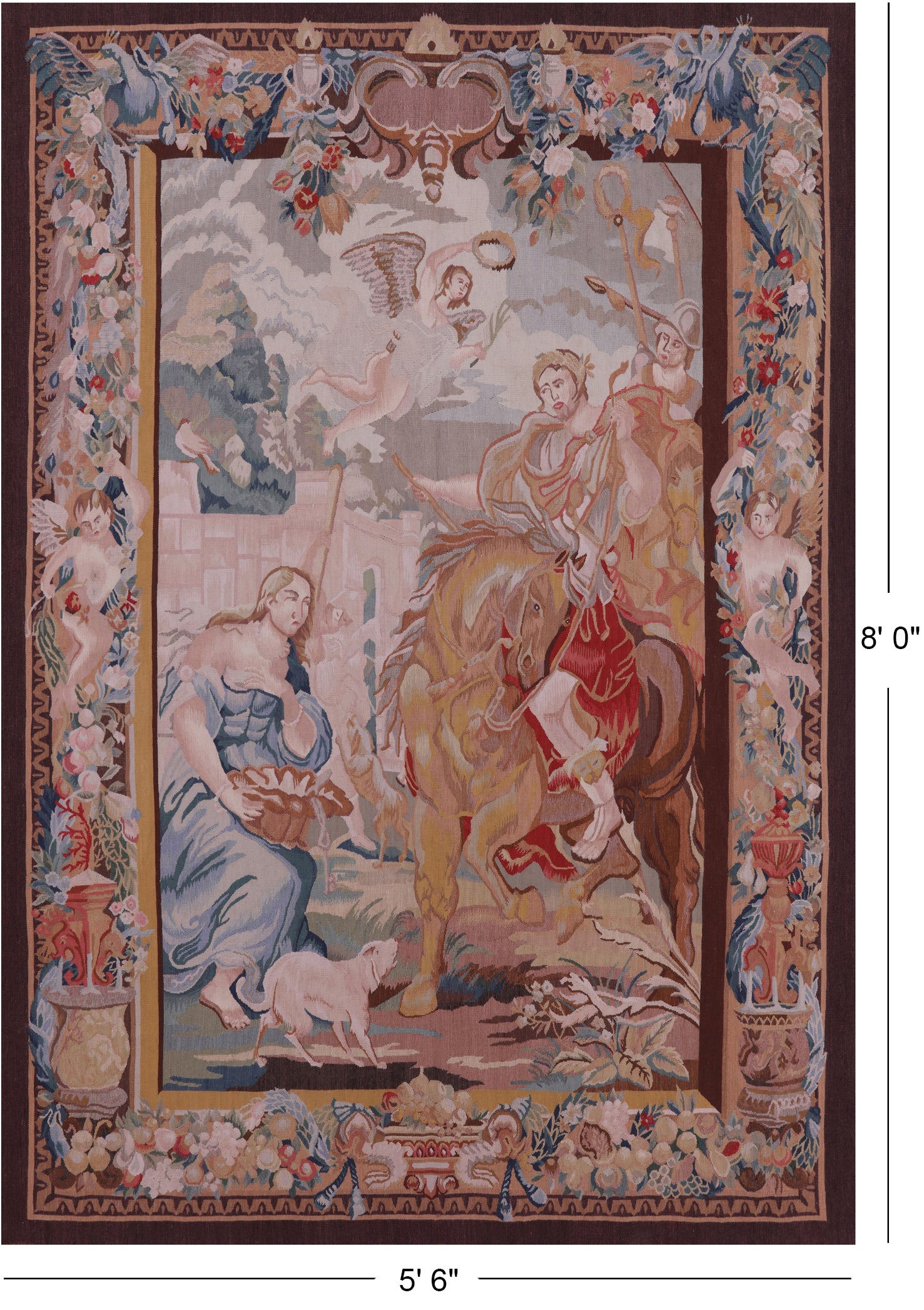 Fine Roman Scenery Tapestry Handmade Rug - 5' 6" X 8'0" - Golden Nile