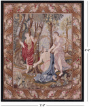 Women In The Forest Tapestry Handmade Rug - 5' 6" X 6' 6" - Golden Nile