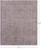 Ivory Persian Vintage White Wash Hand Knotted Wool Rug - 10' 1" X 12' 5" - Golden Nile
