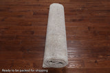 SUPER SALE Ivory Persian Vintage White Wash Handmade Wool Rug - 9' 8" X 12' 3"