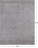 SUPER SALE Ivory Persian Vintage White Wash Handmade Wool Rug - 9' 8" X 12' 3"