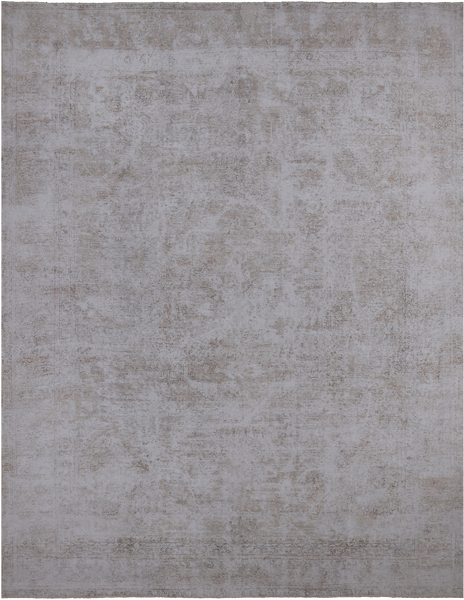 SUPER SALE Ivory Persian Vintage White Wash Handmade Wool Rug - 9' 8" X 12' 3"