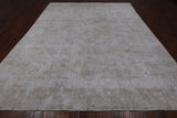 SUPER SALE Ivory Persian Vintage White Wash Handmade Wool Rug - 9' 8" X 12' 3"