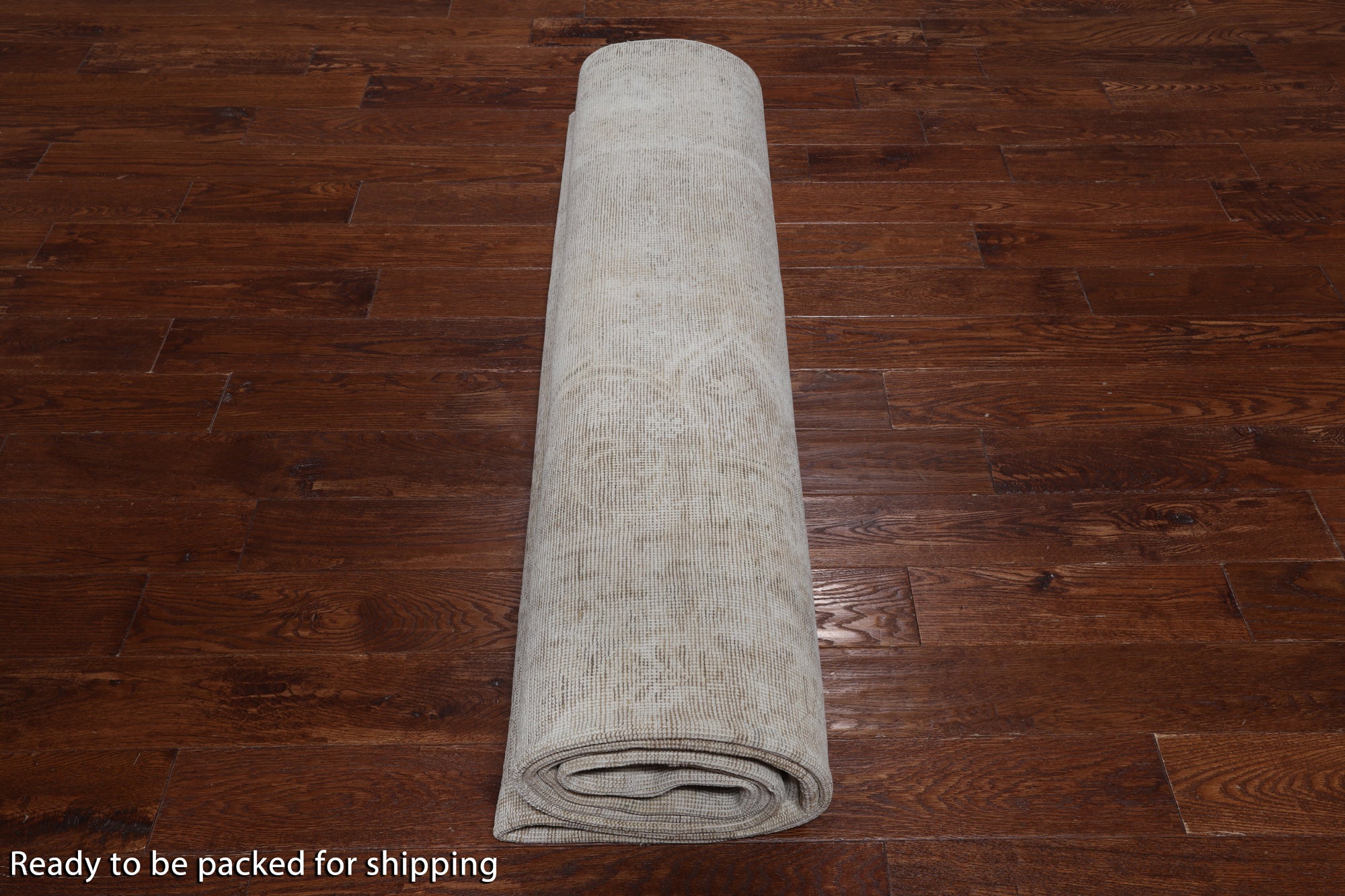 SUPER SALE Ivory Persian Vintage White Wash Hand Knotted Wool Rug - 9' 7" X 12' 6"