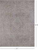 SUPER SALE Ivory Persian Vintage White Wash Hand Knotted Wool Rug - 9' 7" X 12' 6"