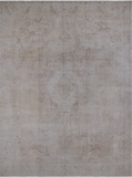SUPER SALE Ivory Persian Vintage White Wash Hand Knotted Wool Rug - 9' 7" X 12' 6"