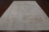 SUPER SALE Ivory Persian Vintage White Wash Hand Knotted Wool Rug - 9' 7" X 12' 6"