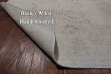SUPER SALE Ivory Persian Vintage White Wash Hand Knotted Wool Rug - 9' 7" X 12' 6"