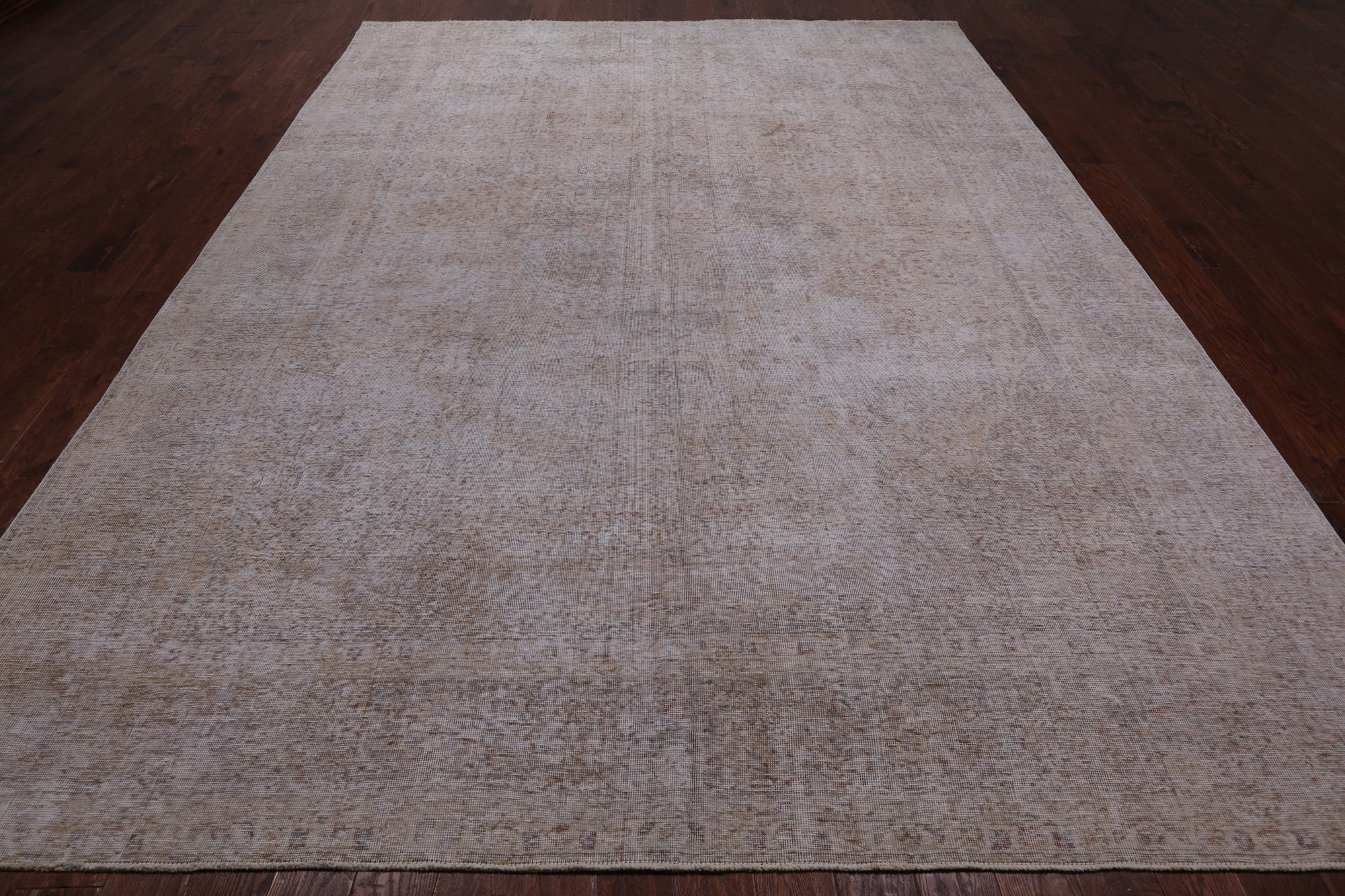 SUPER SALE Ivory Persian Vintage White Wash Handmade Wool Rug - 9' 7" X 12' 4"