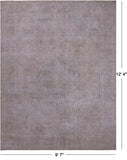 SUPER SALE Ivory Persian Vintage White Wash Handmade Wool Rug - 9' 7" X 12' 4"